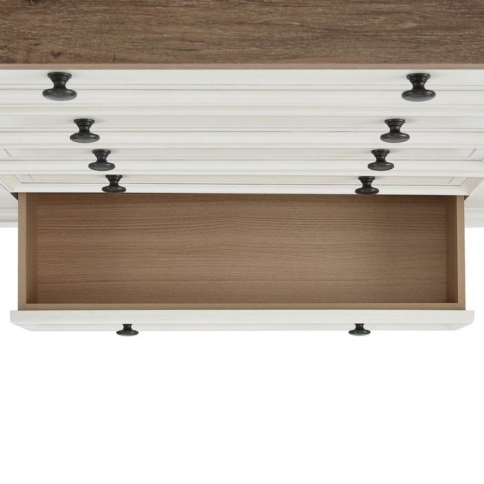 Eastwood Youth 5-Drawer Chest in Brown and Off-White