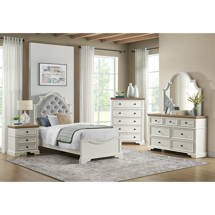 Eastwood Youth 3-Drawer Nightstand in Brown and Off-White