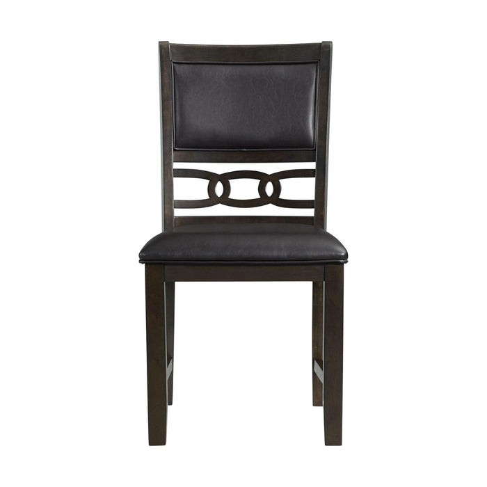 Amherst Standard Height Faux Leather Side Chair Set in Walnut of 2