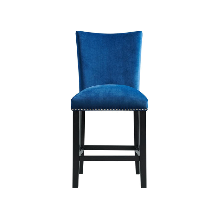 Francesca Blue Velvet Counter Height Chair Set of 2