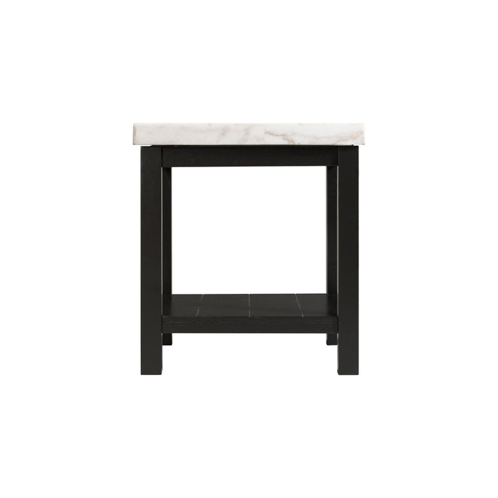 Marcello White Marble Square End Table