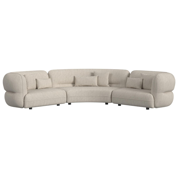 Four Seasons Sectional Set in Woolen Camel with 6 Pillows