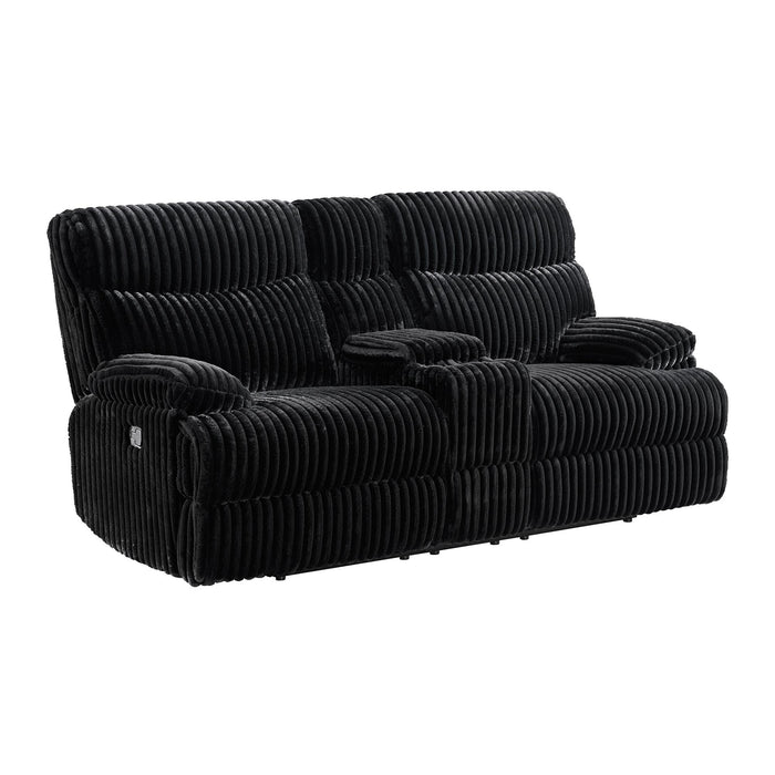 Admiral Motion Loveseat with Console in Masis Black