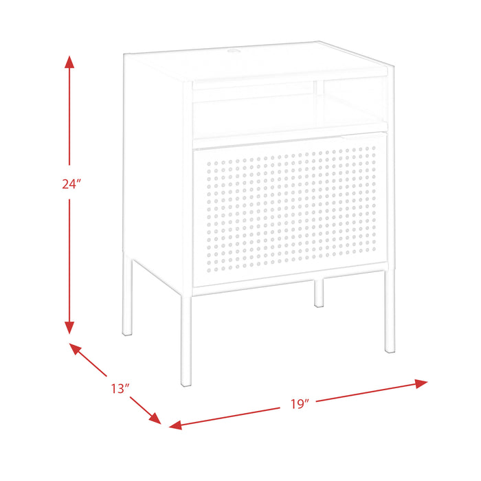 Ember Nightstand (C-1094) RED NIGHTSTAND W/ USB