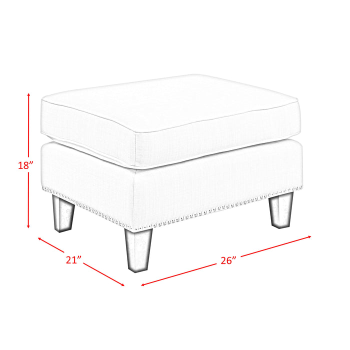 Erica 497 Ottoman W/Chrome Nail Heirloome Teal (ISTA 3)