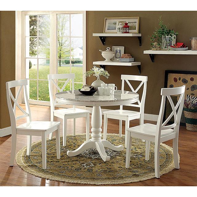 PENELOPE White Side Chair (2/CTN)