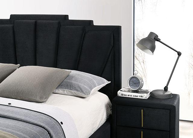 FLORIZEL Cal.King Bed, Black