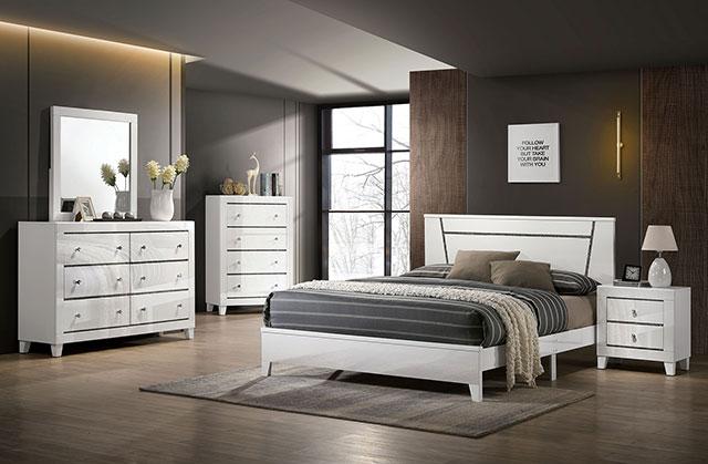 MAGDEBURG Cal.King Bed, Black & White