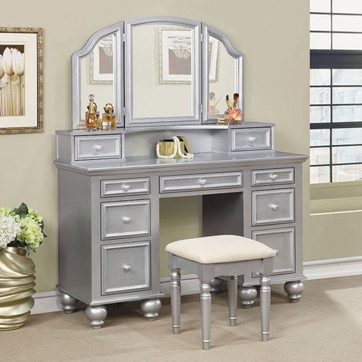 ATHY Silver Vanity w/ Stool image