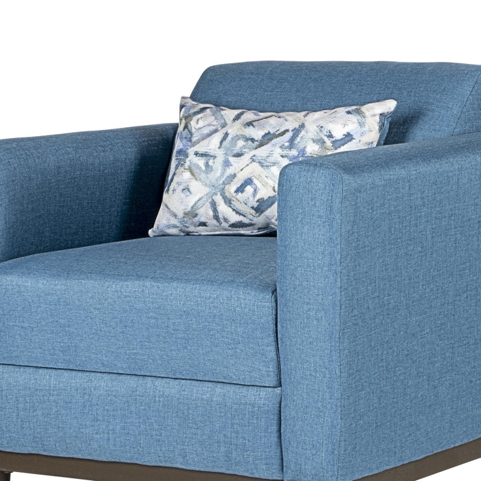 AIDEN CHAIR W/1 THROW PILLOW-BLUE