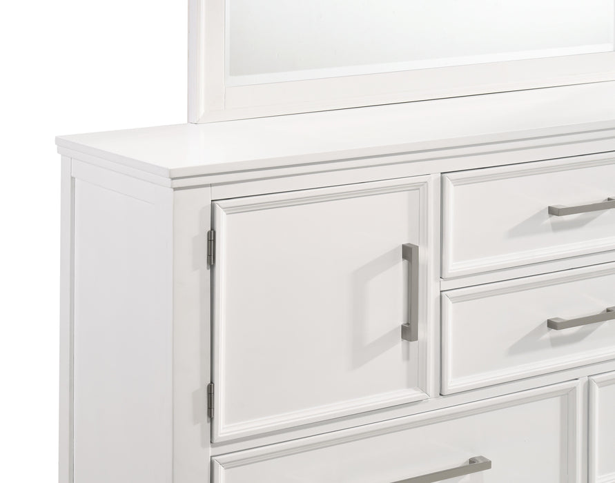 ANDOVER 60" DRESSER W/DOORS-WHITE