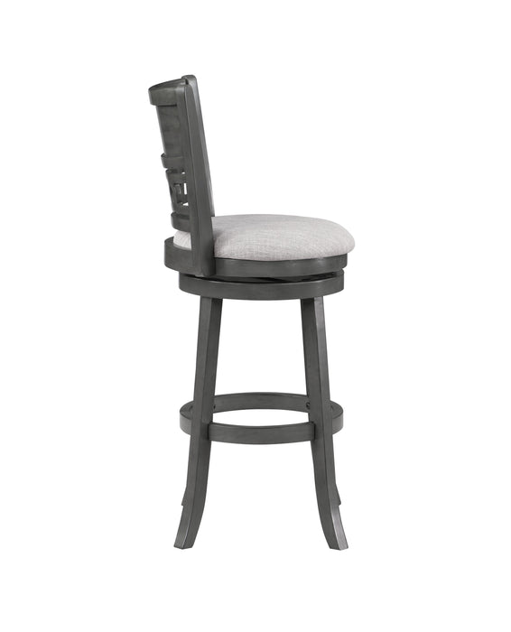 GIA 24" SWIVEL COUNTER STOOL-GRAY W/GRAY FABRIC SEAT