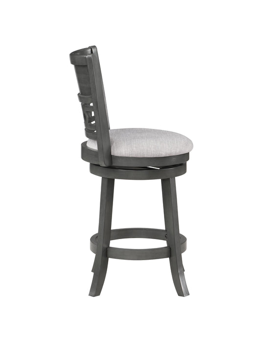 GIA 29" SWIVEL BARSTOOL-GRAY W/GRAY FABRIC SEAT