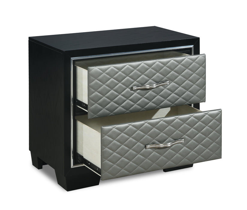 LUXOR NIGHTSTAND-BLACK/SILVER