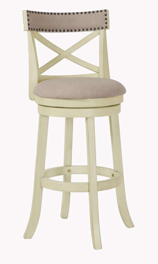 YORK 29" BAR STOOL-ANT WHITE W/FABRIC SEAT image