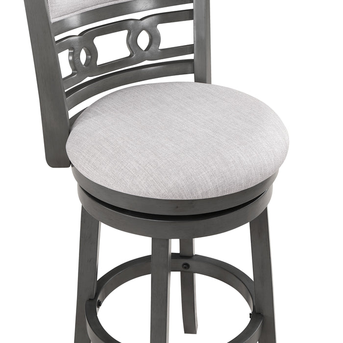 Gia 29" Swivel Barstool-Gray W/Gray Fabric Seat