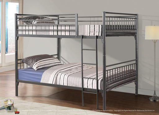 NATIONWIDE FULL/FULL SILVER METAL BUNKBED - S460 image