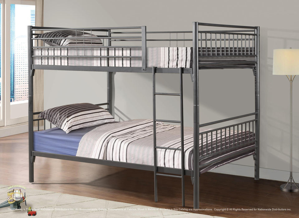 FULL/FULL SILVER METAL BUNKBED - S460