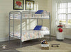 TWIN / TWIN GREY TUBULAR METAL BUNKBED - S480