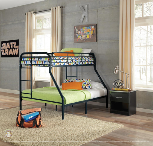 NATIONWIDE TWIN / FULL BLACK TUBULAR METAL BUNKBED - S495 image