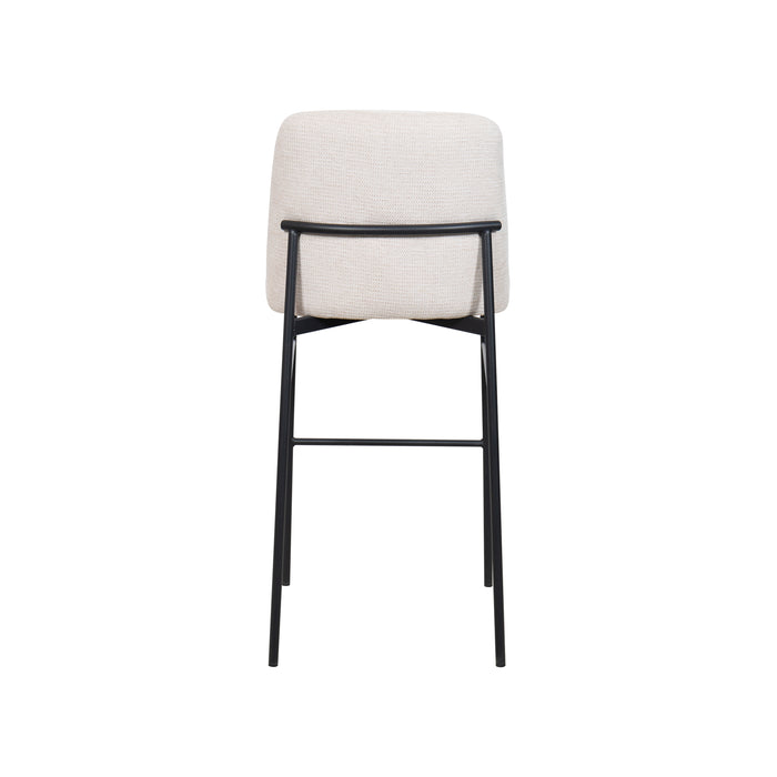 Erik Bar Chair W/ Black Metal Frame- Beige (2 Per Carton)