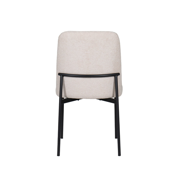 Erik Side Chair W/ Black Metal Frame -Beige (2 Per Carton)