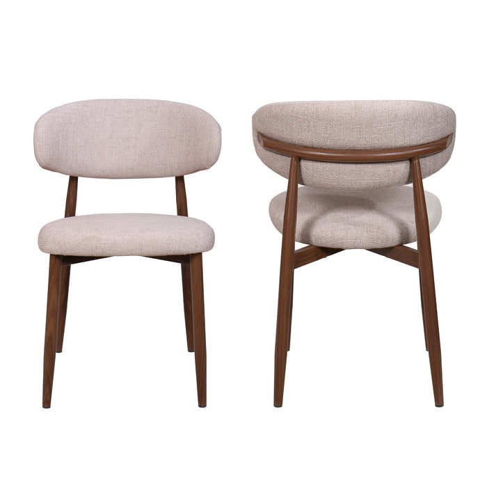 Royce Side Chair W/ Walnut Metal Frame -Toast (2 Per Carton)