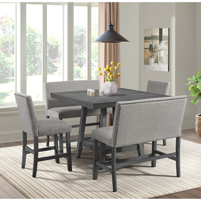 Seneca Counter Side Chair with Grey Fabric in Grey (2 Per Carton)