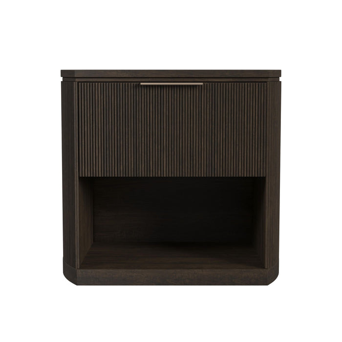 Sylvie 1-Drawer Nightstand with Touch Light in Dark Brown LED