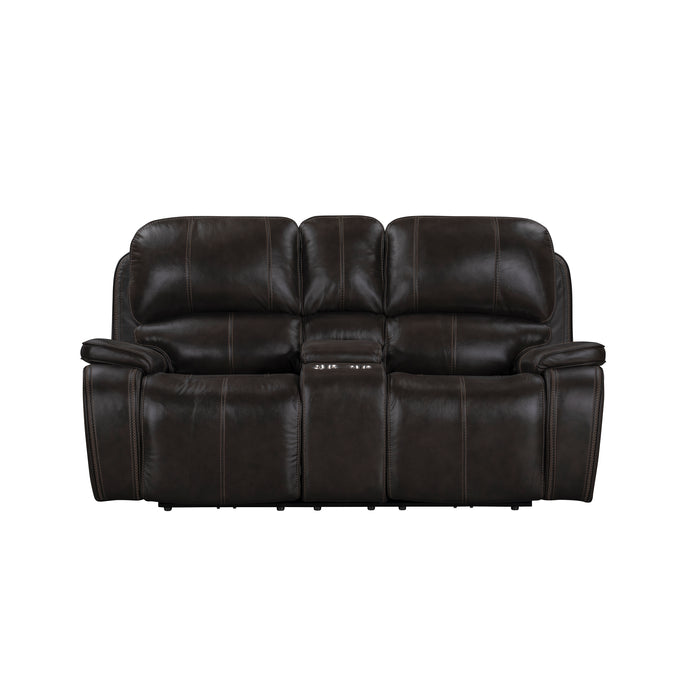 Brookings Console Loveseat W/ Dual Recliners-Charcoal