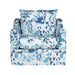 Sylvie Swivel Chair-Blue And White Print