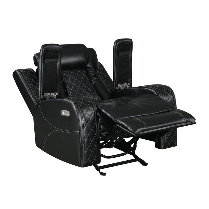 Orion Ii Glider Recliner W/ Pwr Fr & Hr-Black
