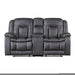 Morello Console Loveseat W/ Dual Recliners-Gray