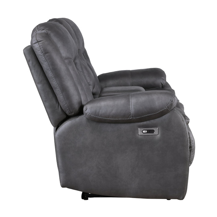 Morello Console Loveseat W/Pwr Fr-Gray