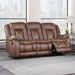 Morello Sofa W/Dual Recliner- Brown