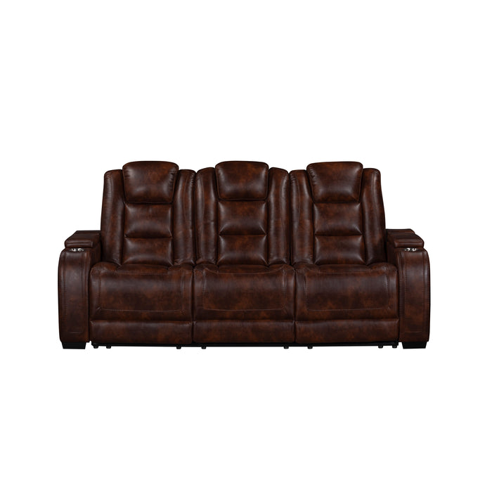 Chester Reclining Sofa W/Pwr Hr & Fr-Brown