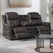 Kellen Sofa W/Dual Recliner & Drop Down Tray-Brown