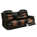 Nikko Sofa W/Dual Recliner-Brown