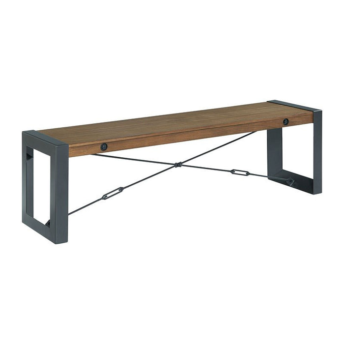 Elements International Industrial Bench in Gunmetal and Brown image