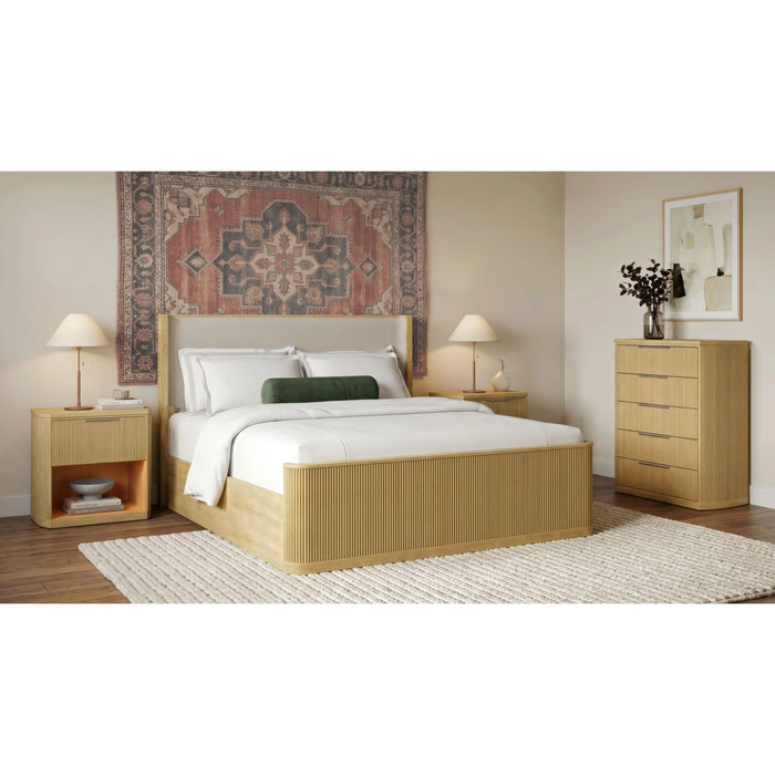 Sylvie UPH Bedroom Set with 2 Nightstands