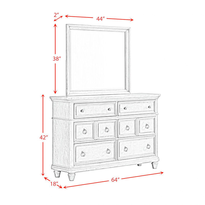 Whit-Ash Panel Bedroom Set with Door Chest in Light Grey