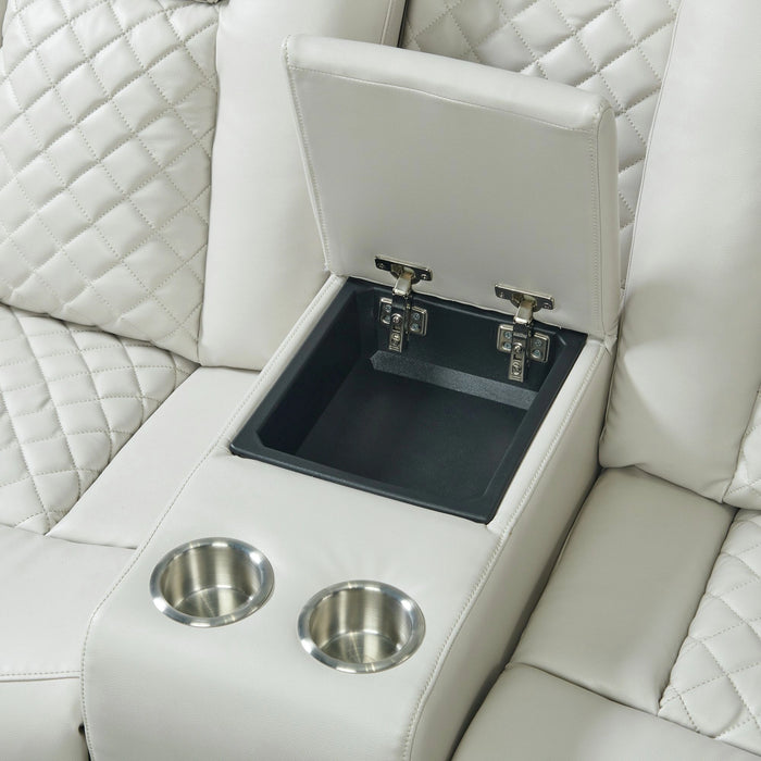 Carlo Power Motion Loveseat with Power Headrest, Console and LED