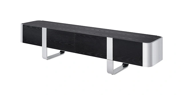Leknes TV Stand Black w/ Silver Frame