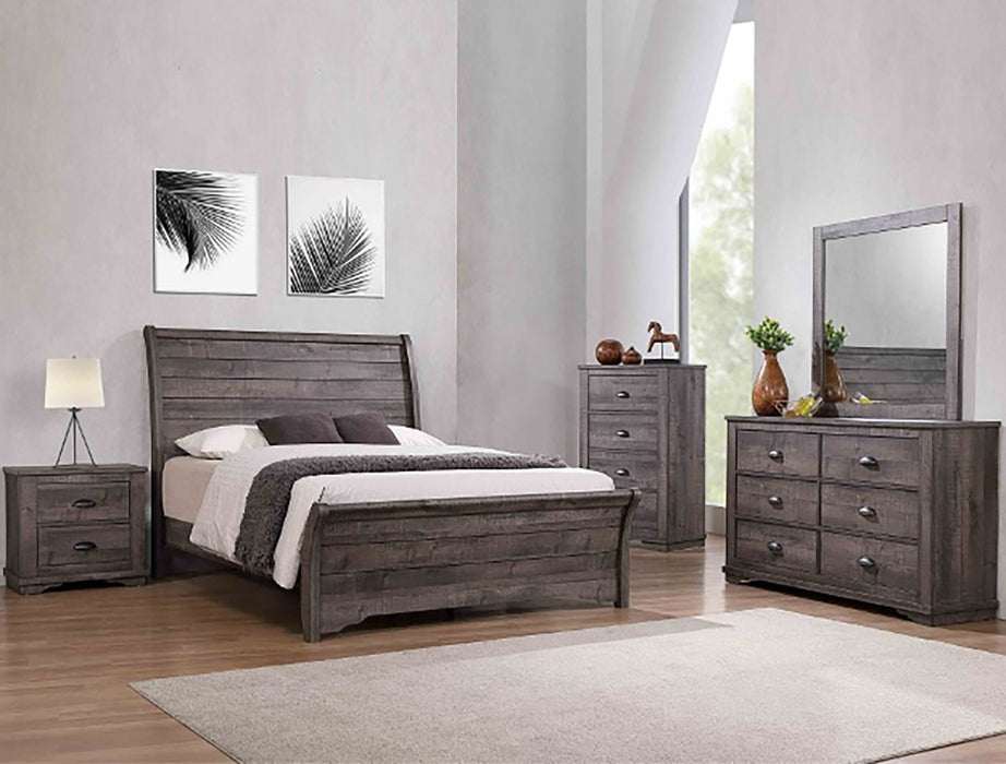 Crown Mark Furniture Coralee Queen Sleigh Bed in Gray B8100-Q