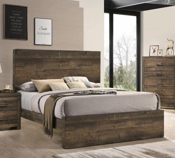 Elements International Bailey Twin Panel Bed in Warm Walnut image