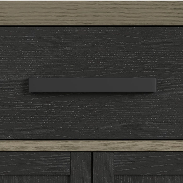 Jemma Buffet and Hutch with Light in Grey and Dark Espresso