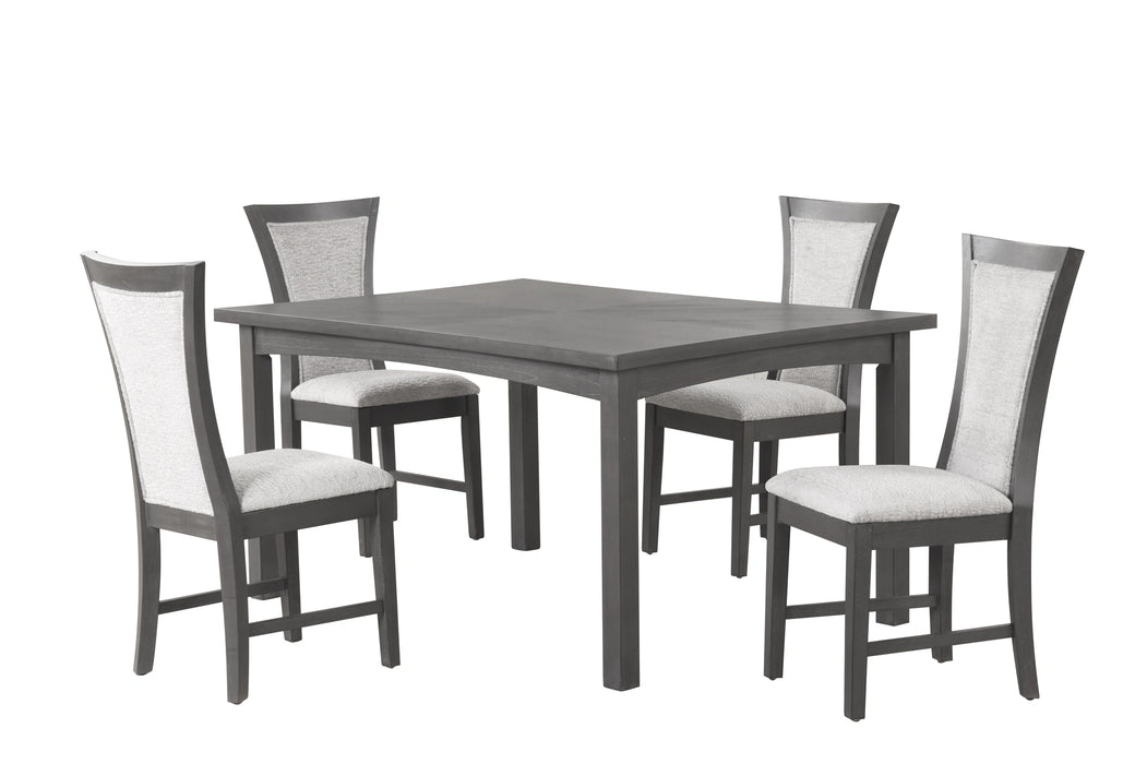 Flair 60" Dining Table & 4 Chairs (5 Pc Set)-Gray