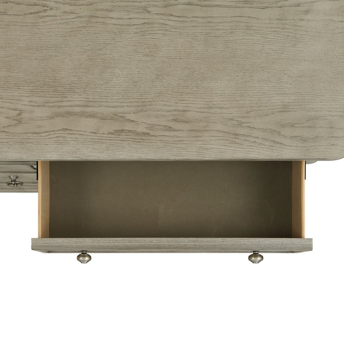 Whit-Ash Bedroom Set with 2 Nightstands in Light Grey