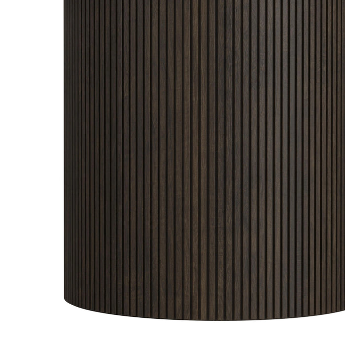 Sylvie Round End Table with White Faux Marble Top and Base