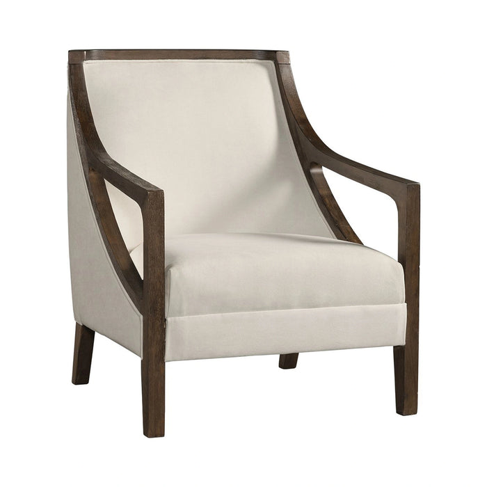 Hopkins Chair w/Brown Arm Columbia Charcoal